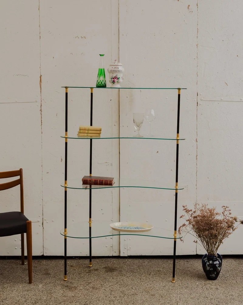 Isabelle, l'étagère en verre et métal N°296