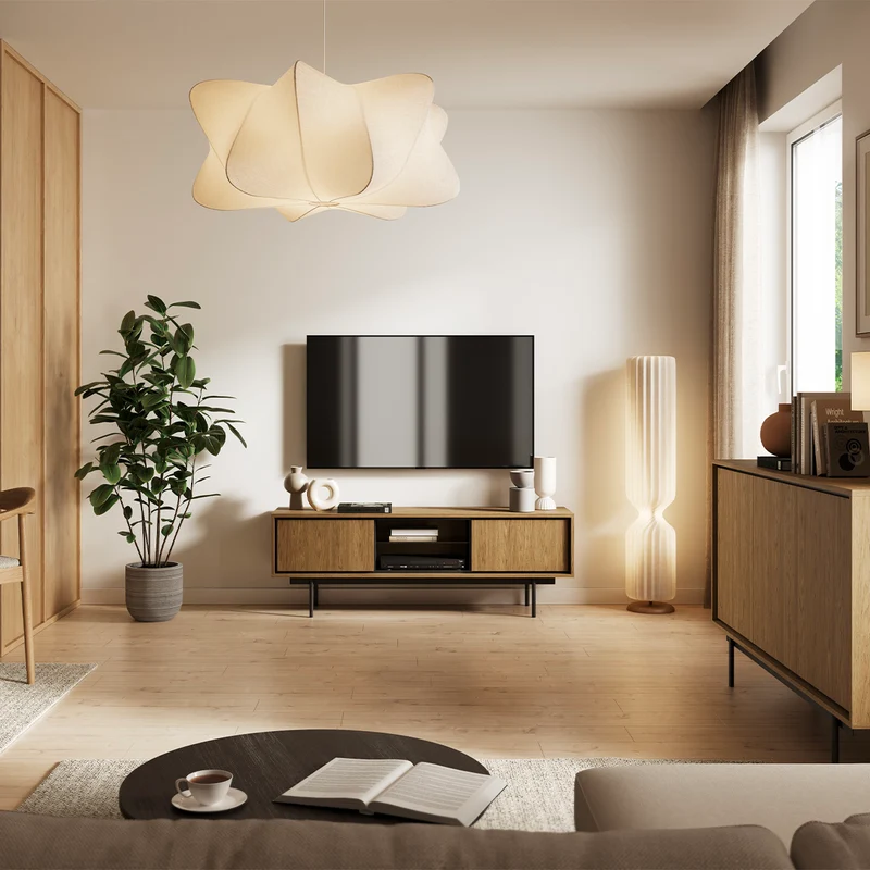 Meuble TV 2 portes 150 cm Vidia Bois
