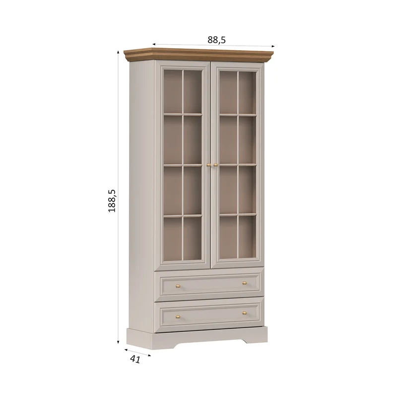 Vaisselier 2 portes 2 tiroirs Dulci Cachemire et Bois
