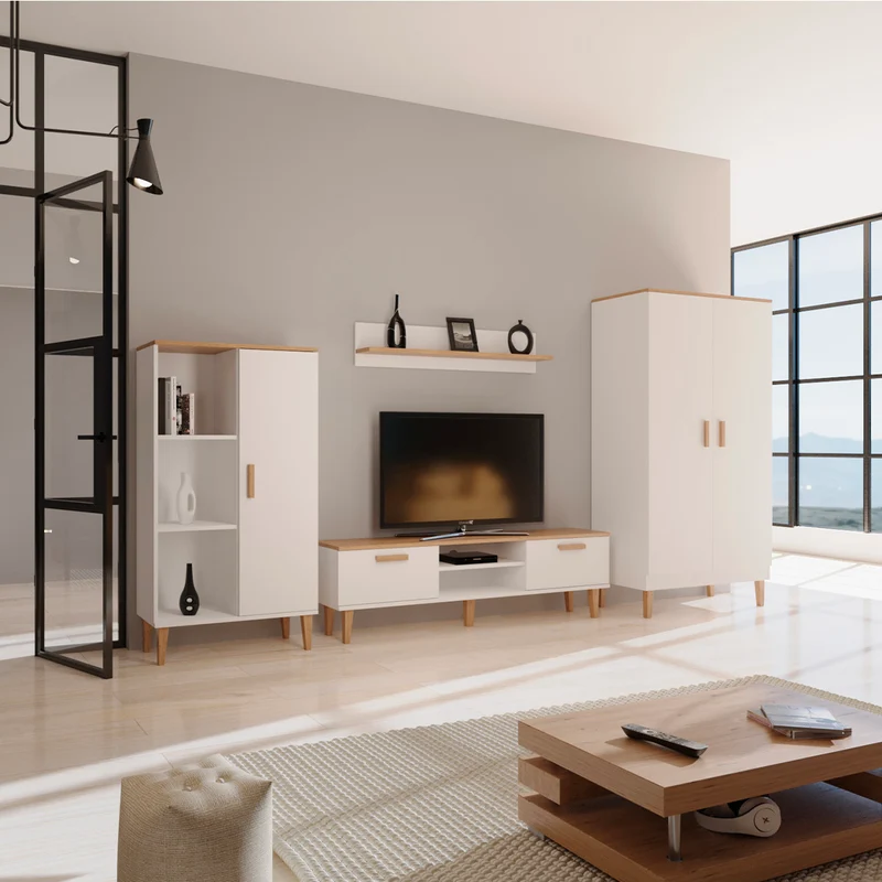 Meuble TV 160 cm Denver - Blanc