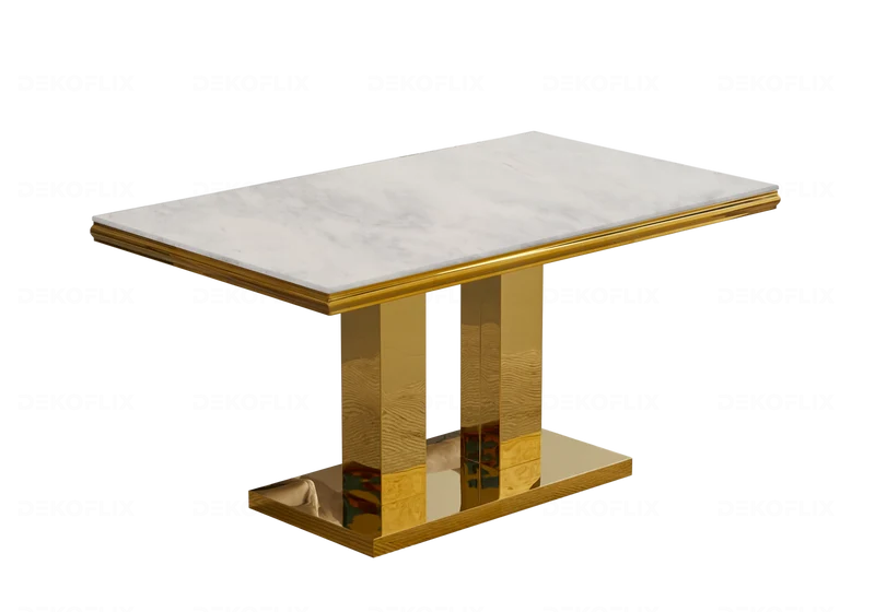 Table basse marbre beige dorée design - Versus