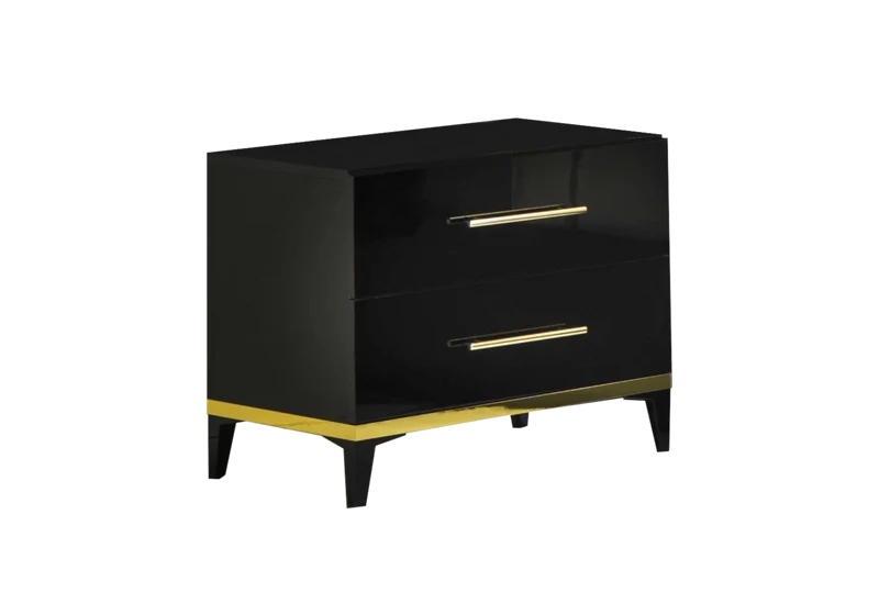Chambre complète laquée noire et dorée - NOX