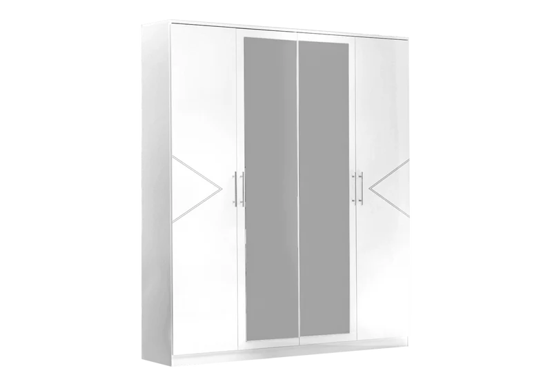 Chambre complète laquée blanche et argentée - NOX