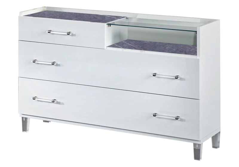 Chambre complète marbre gris capitonnée – CRISTAL