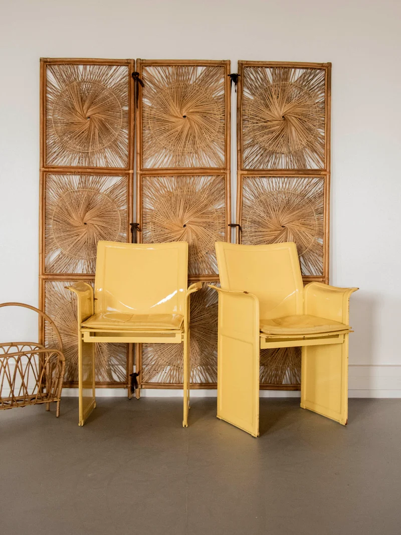Jakob, la paire de fauteuils en cuir crème N°1241