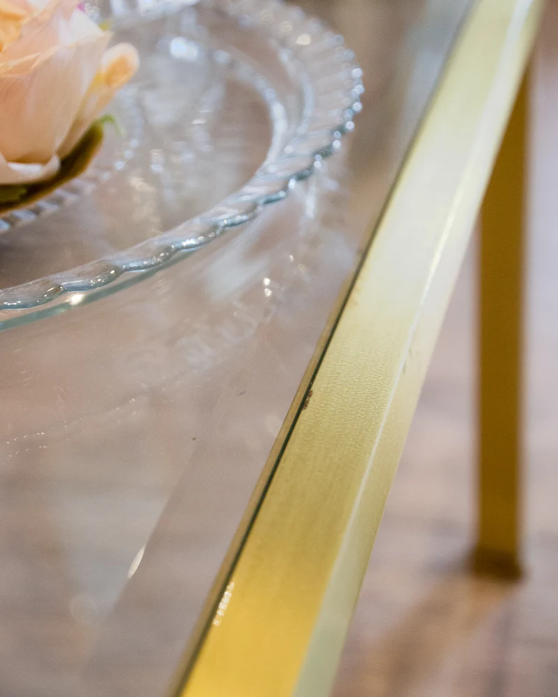 Barbara, les tables gigogne métal brossé et verre N°156