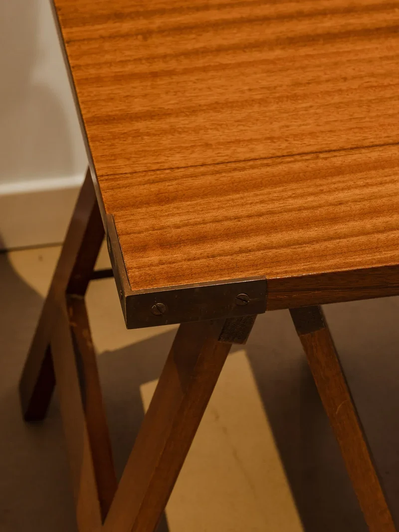Léonie, la table basse sur tréteaux en bois N°917