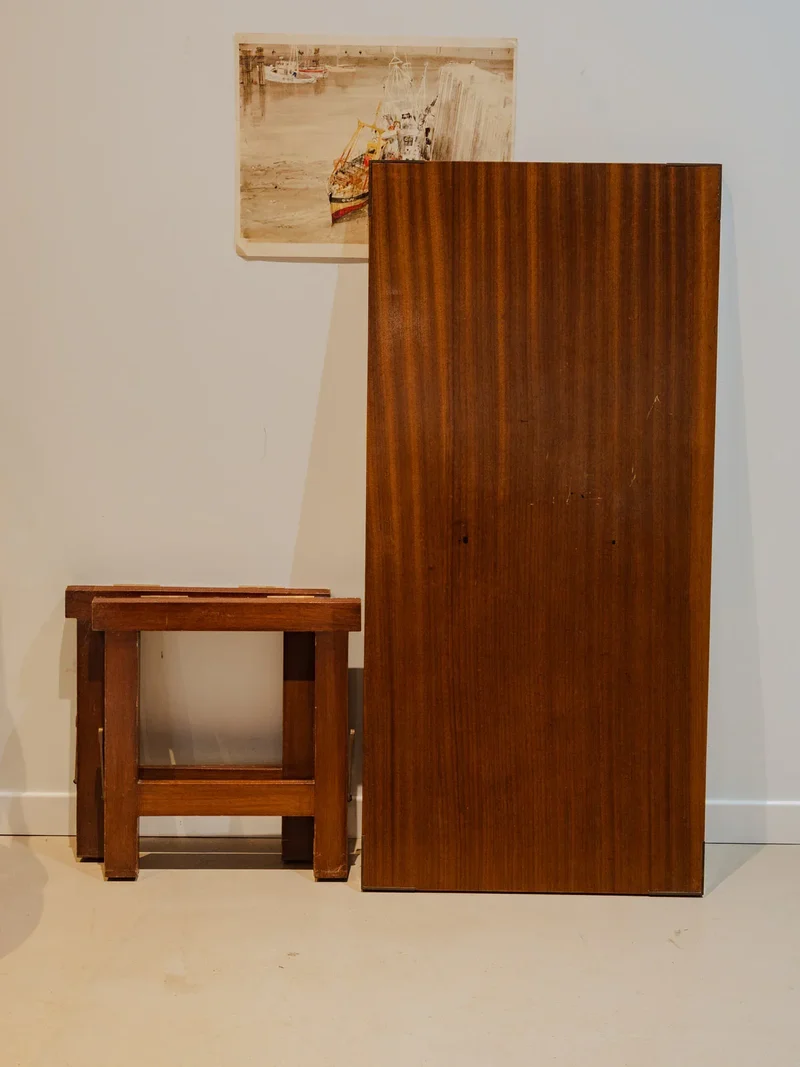 Léonie, la table basse sur tréteaux en bois N°917