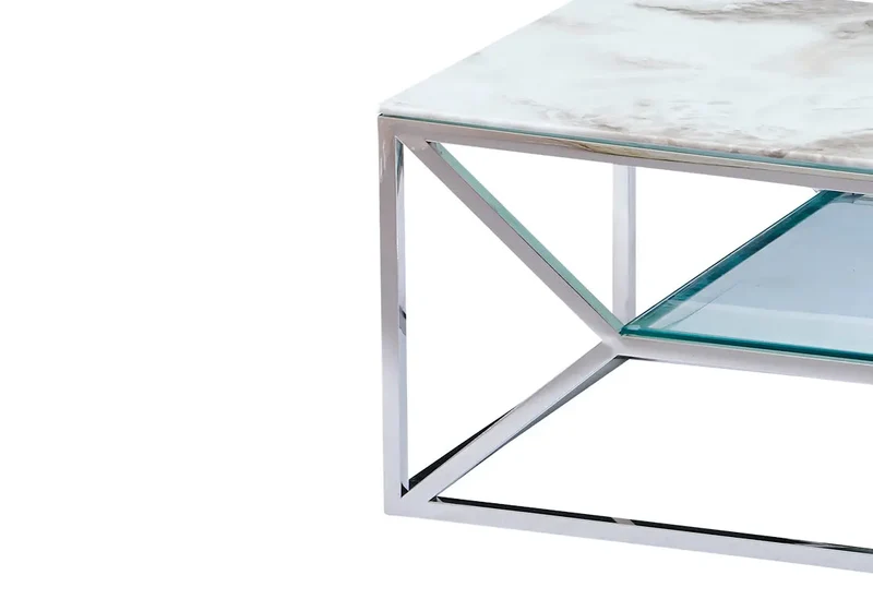 Table basse design marbre blanc - Sybel