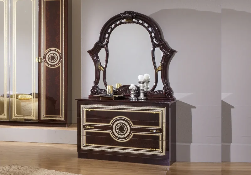 Chambre complète laquée acajou LOIS