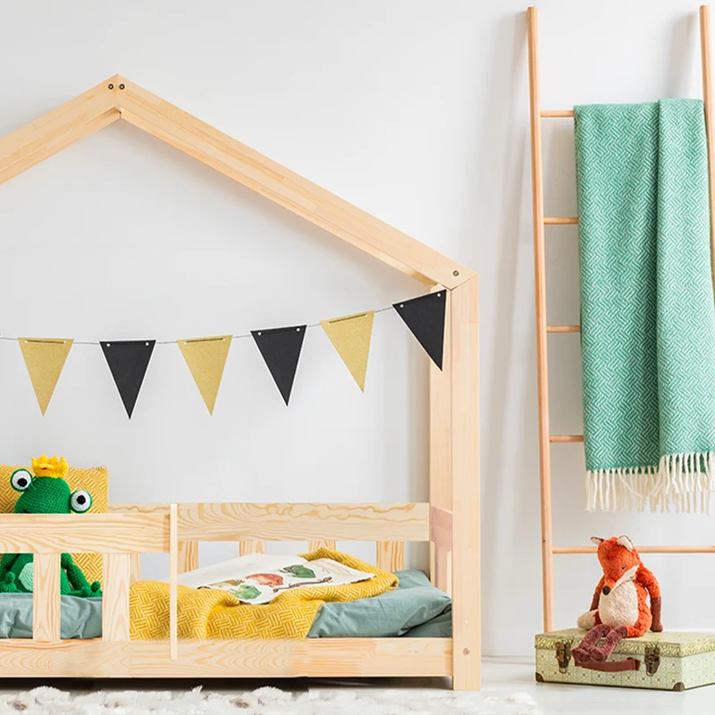 Lit cabane 70x140 sommier inclus Amandine Bois