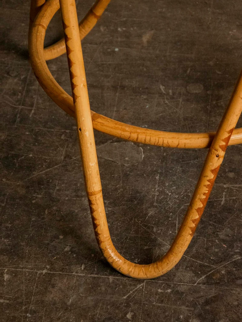 Léonie, la table basse en rotin et bois teint en beige N°937