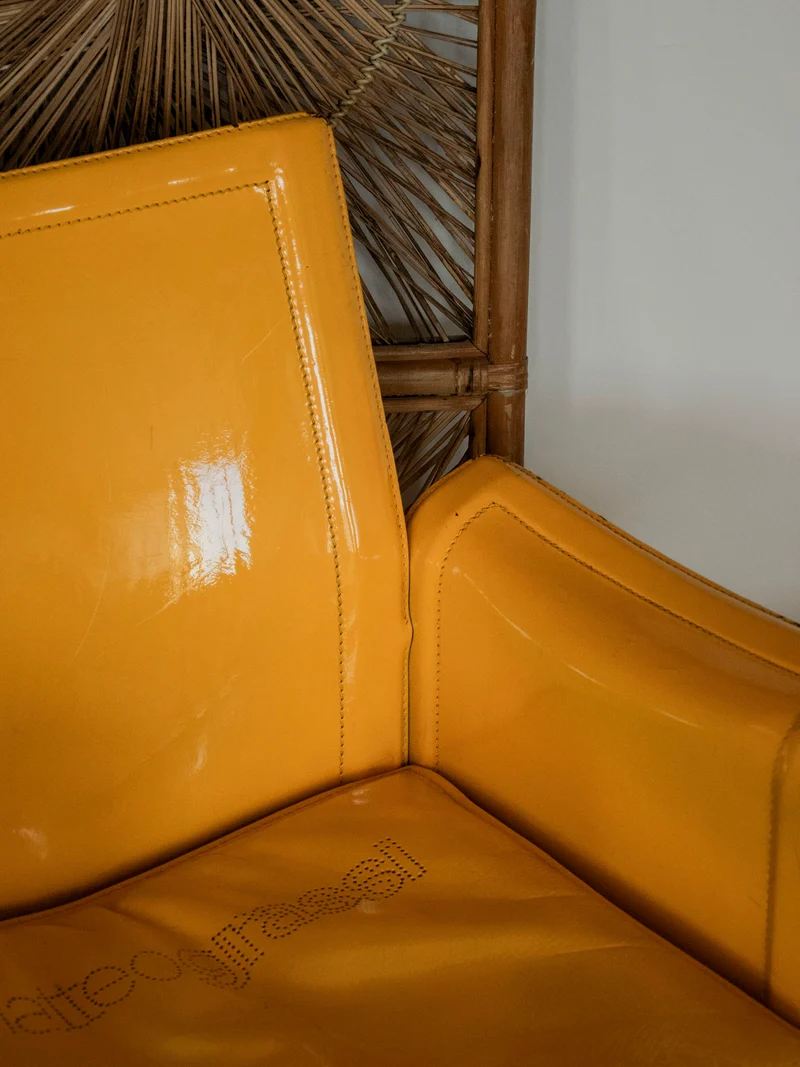 Jakob, la paire de fauteuils en cuir jaune N°1240