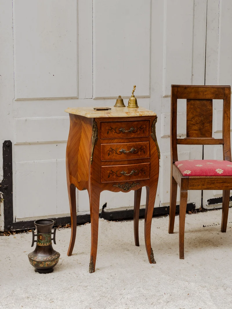 Francine, la meuble d'appoint en bois et marbre N°963