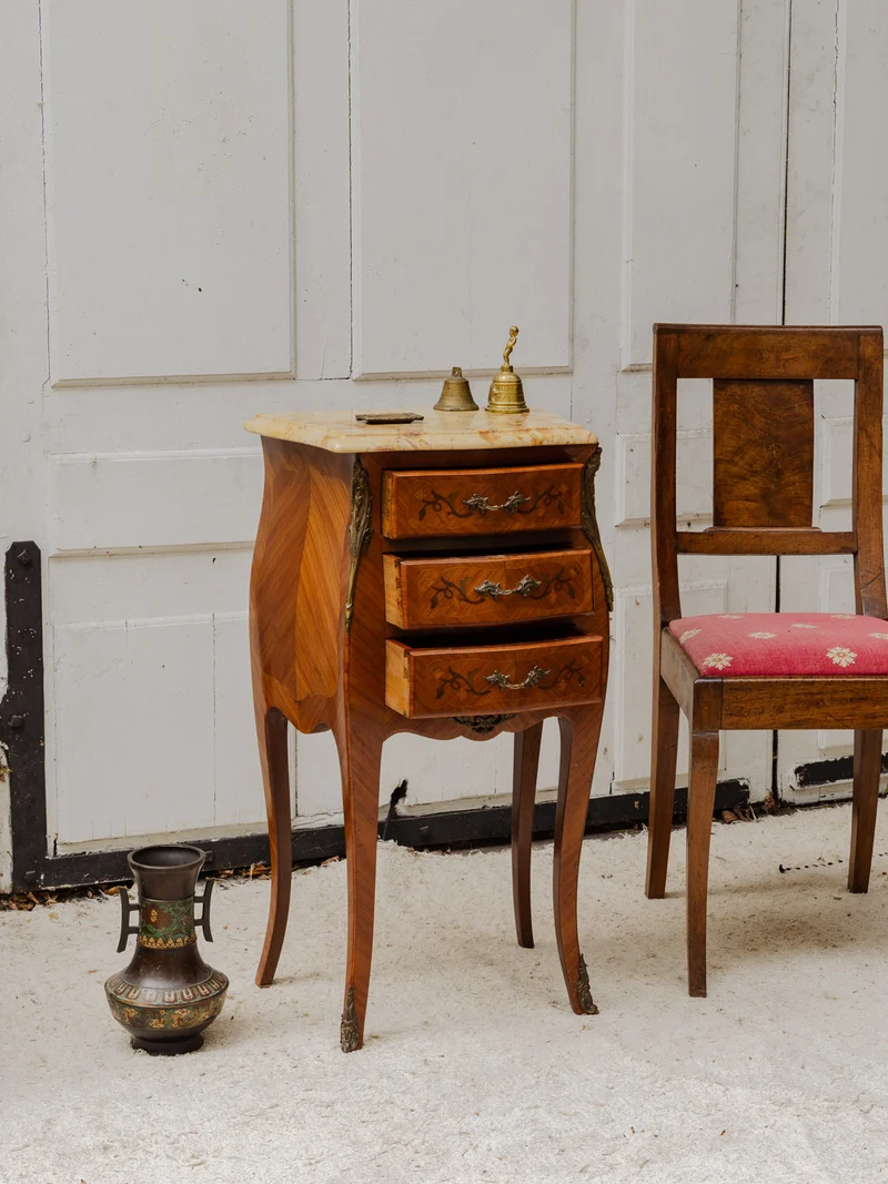 Francine, la meuble d'appoint en bois et marbre N°963