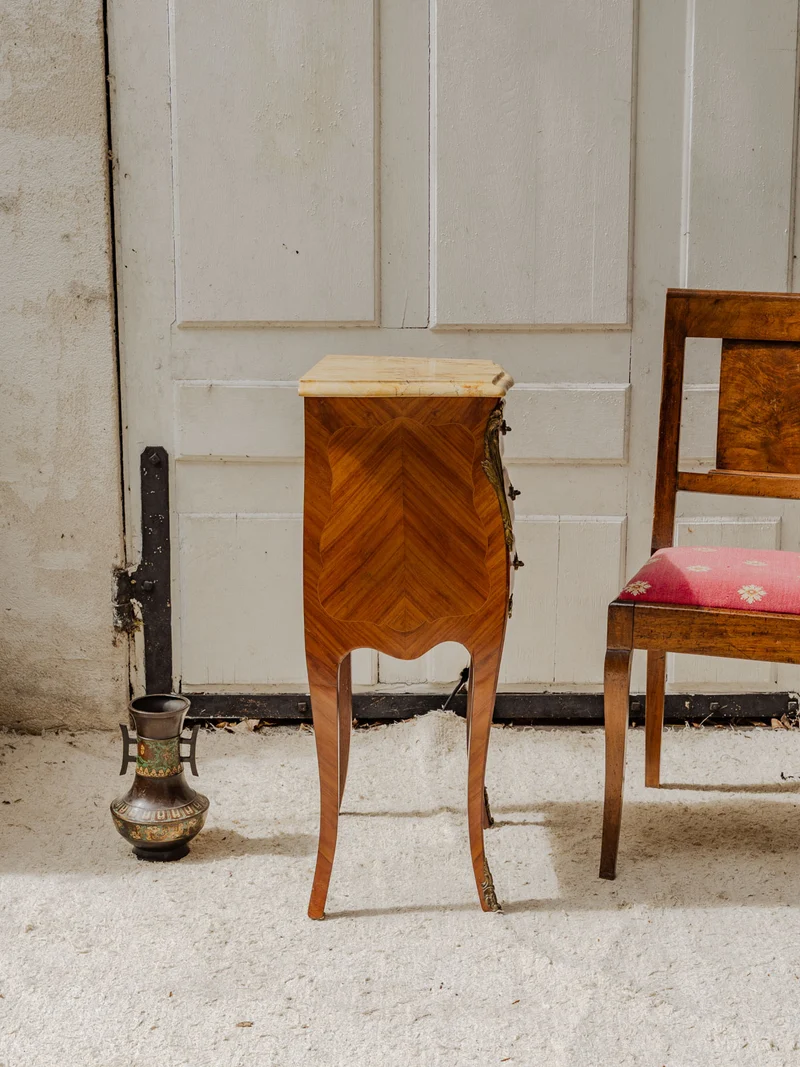 Francine, la meuble d'appoint en bois et marbre N°963
