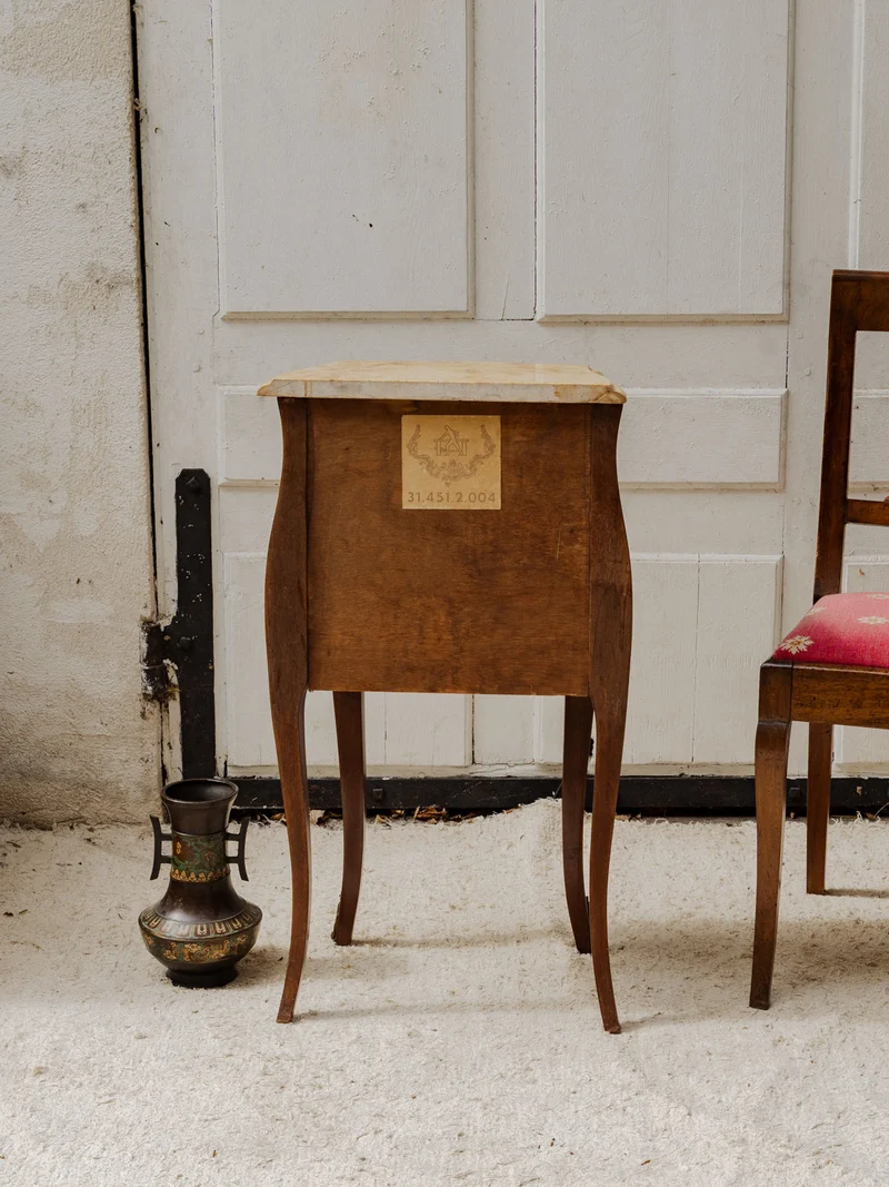 Francine, la meuble d'appoint en bois et marbre N°963