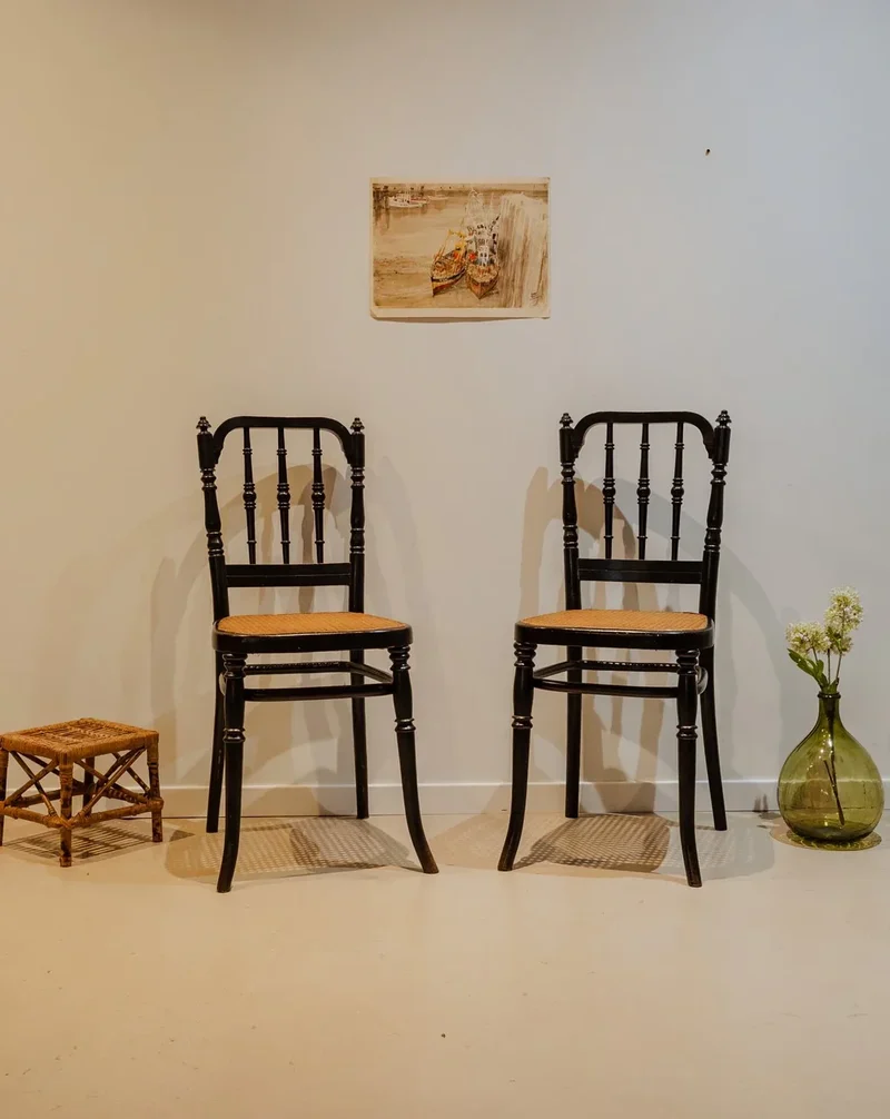 Claude, la paire de chaises en bois noir N°1219