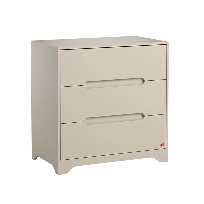 Lit évolutif 70x140 et commode 3 tiroirs Vox Ova Beige