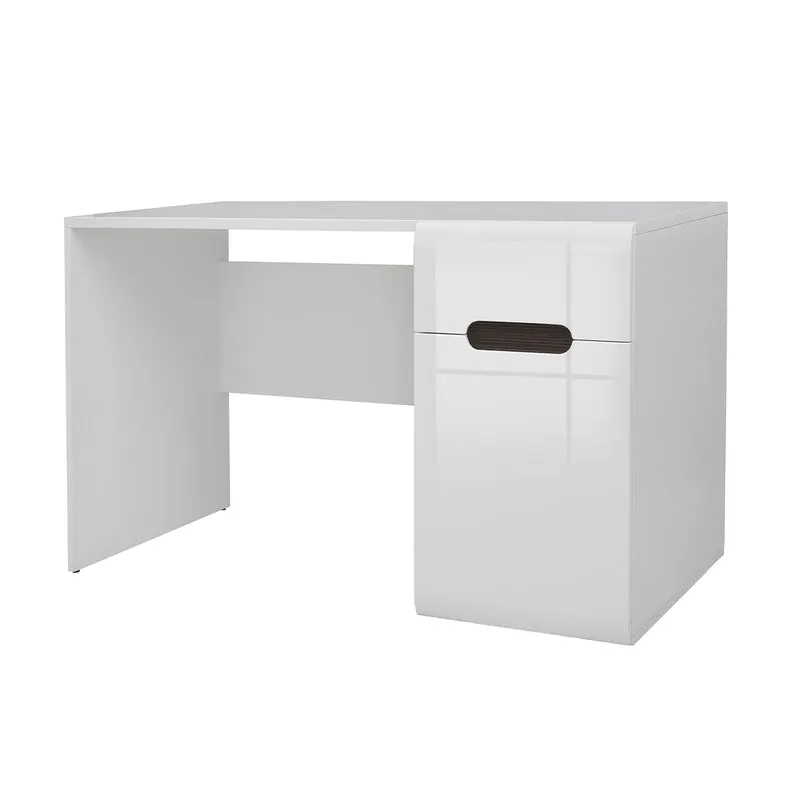 Bureau 1 tiroir 1 porte Darrel Blanc laqué et Bois