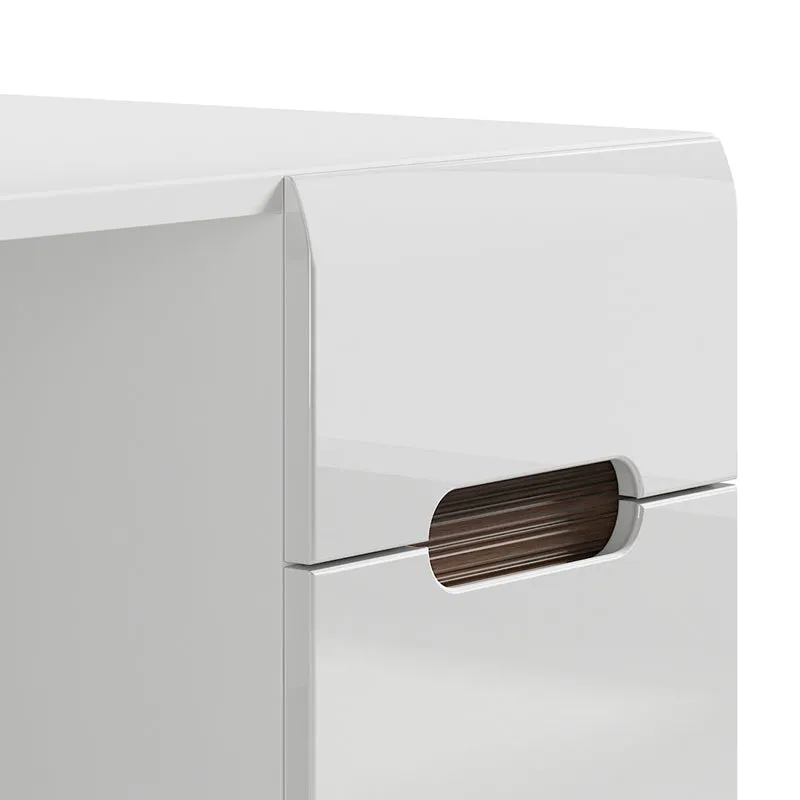 Bureau 1 tiroir 1 porte Darrel Blanc laqué et Bois