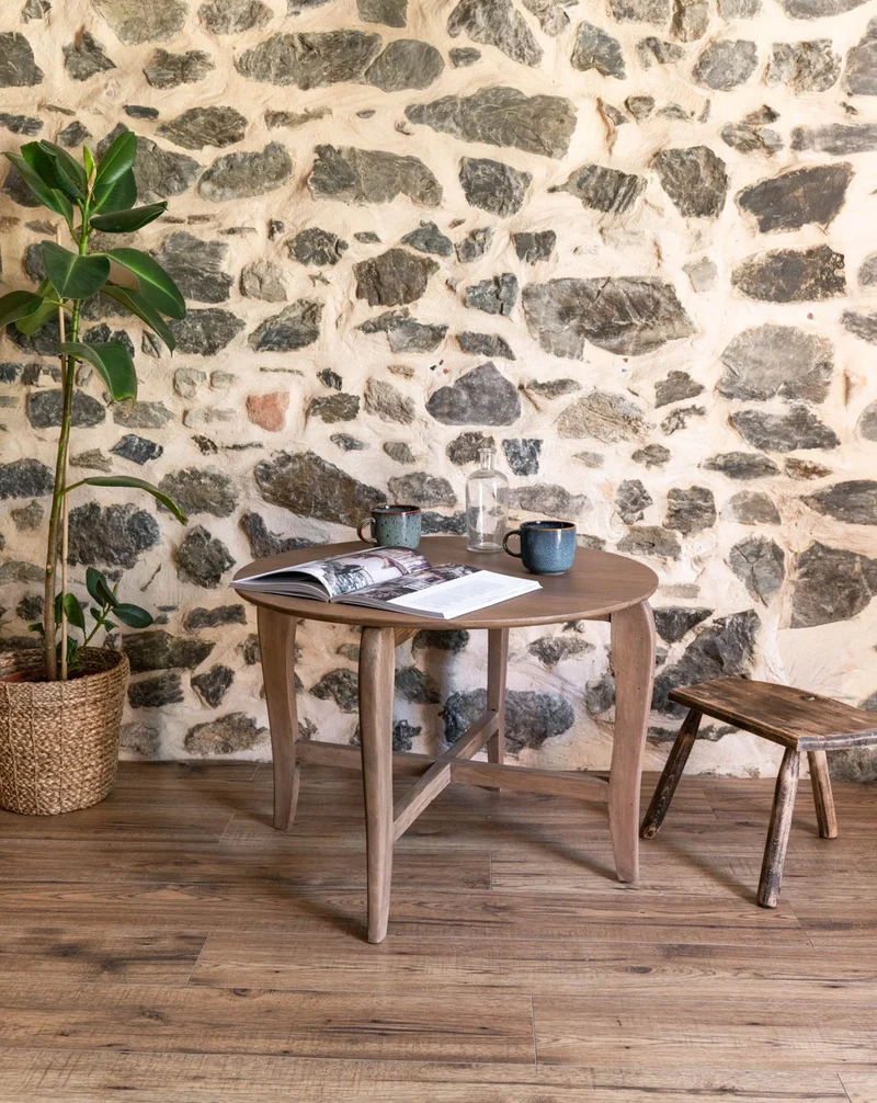 Donna, la table basse cirée en bois massif N°995