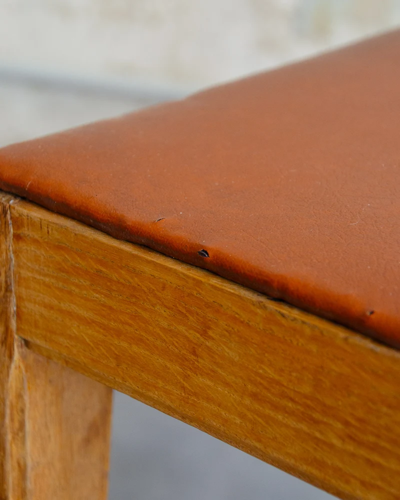 Alma, la paire de chaises en cuir camel N°1535
