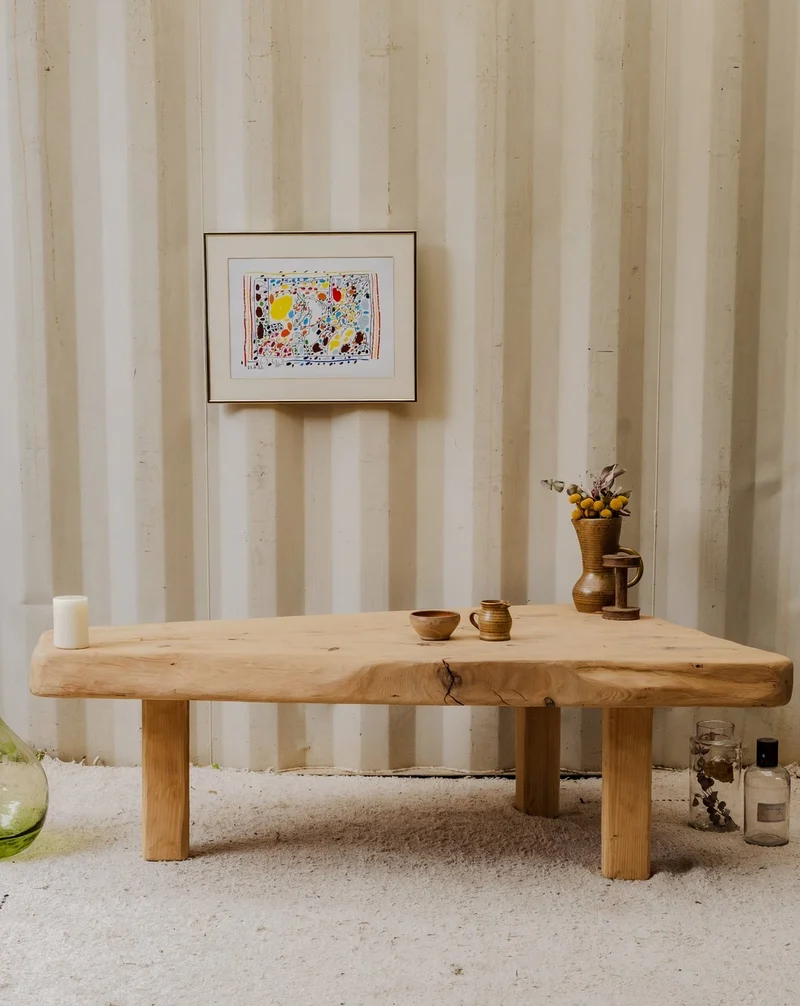 Léonie, la table basse rustique en bois N°970