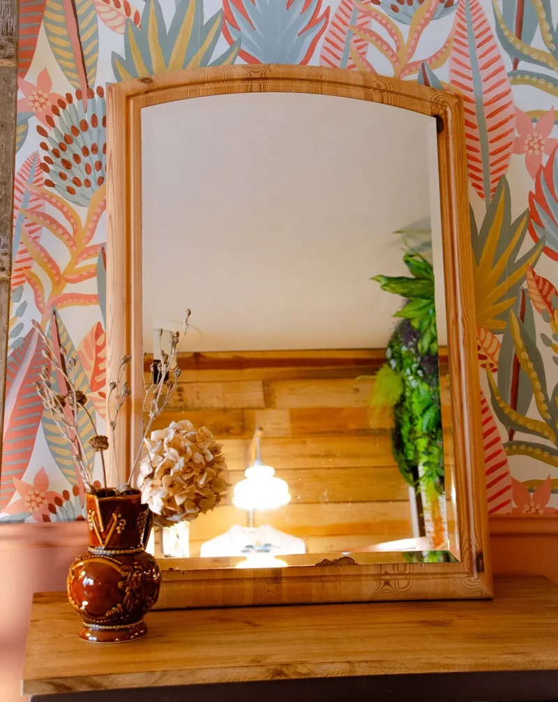 Georges, le miroir biseauté en bois N°1149