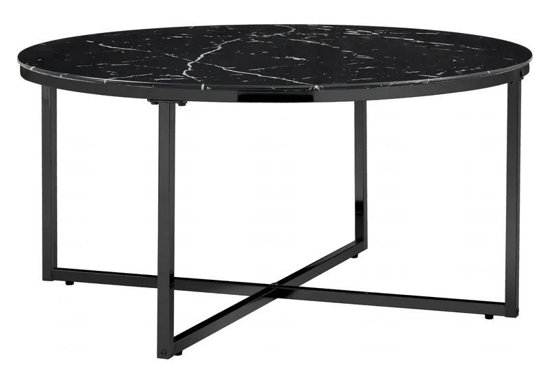 Table basse ronde noire en verre - Gala
