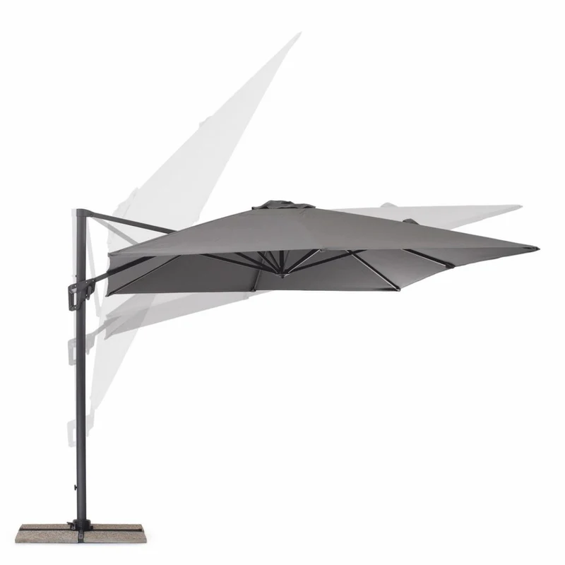 Casa Padrino Luxus Ampelschirm mit Ständer Anthrazit / Grau 400 x 300 x H. 250 cm