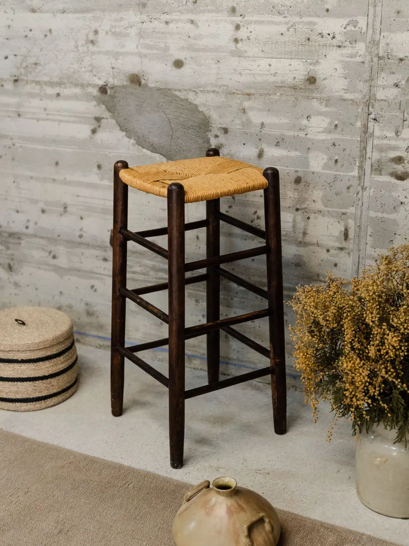 Gaston, le tabouret de bar en paille et en bois N°168