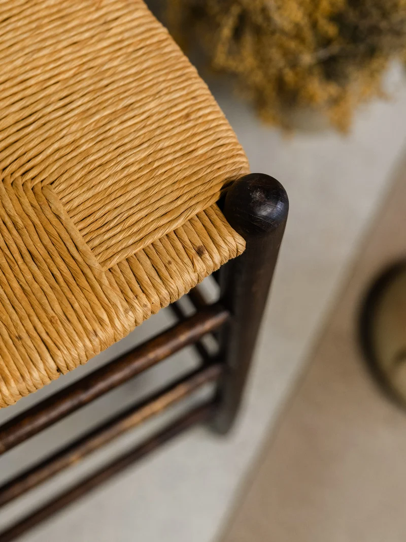 Gaston, le tabouret de bar en paille et en bois N°168