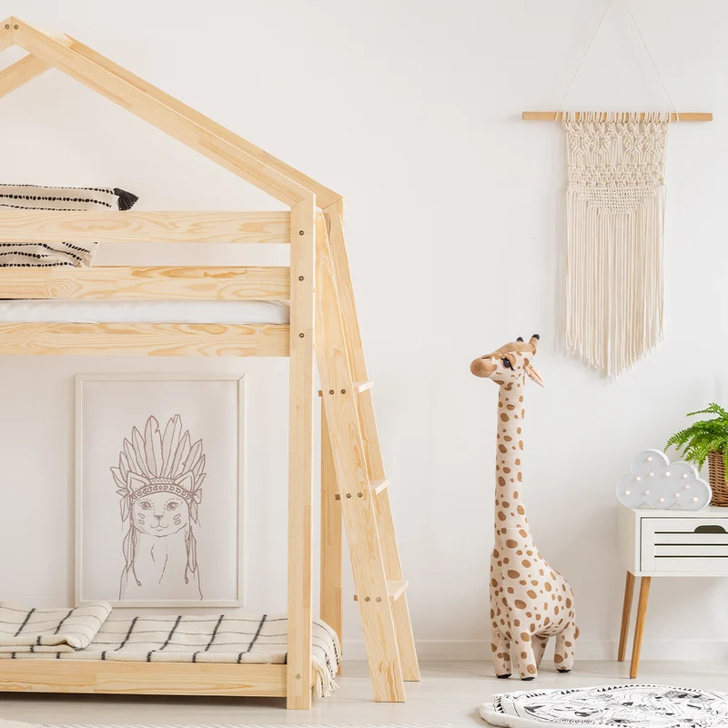 Lit cabane superposé 70x140 sommier inclus Gaëlle Bois