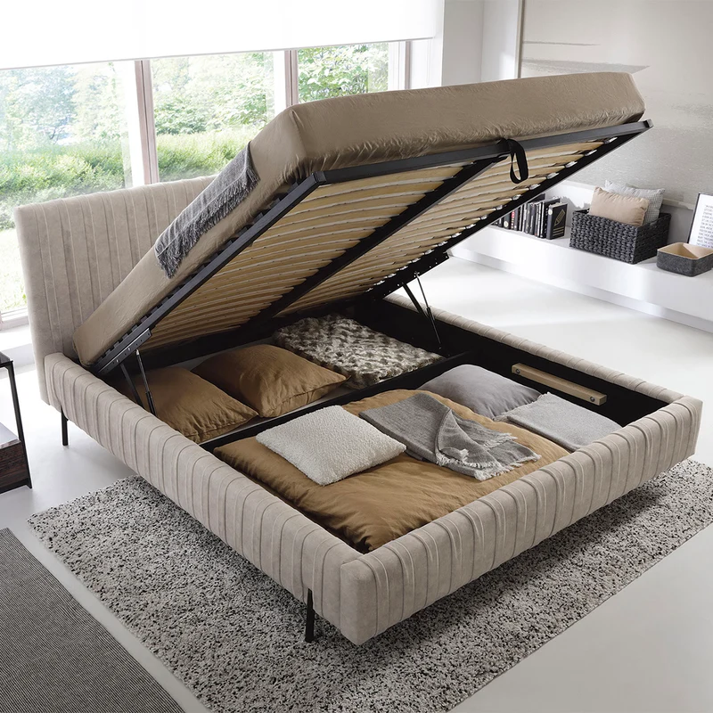 Lit coffre 160x200 sommier inclus Ori Beige