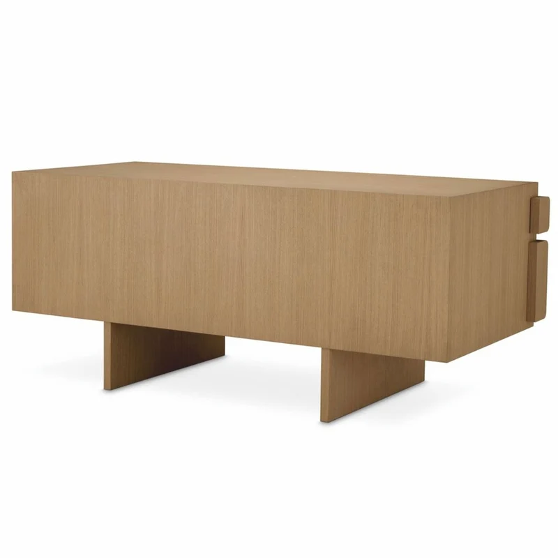 Casa Padrino Luxus Schreibtisch mit 4 Schubladen Naturfarben 180,5 cm - Büro Möbel