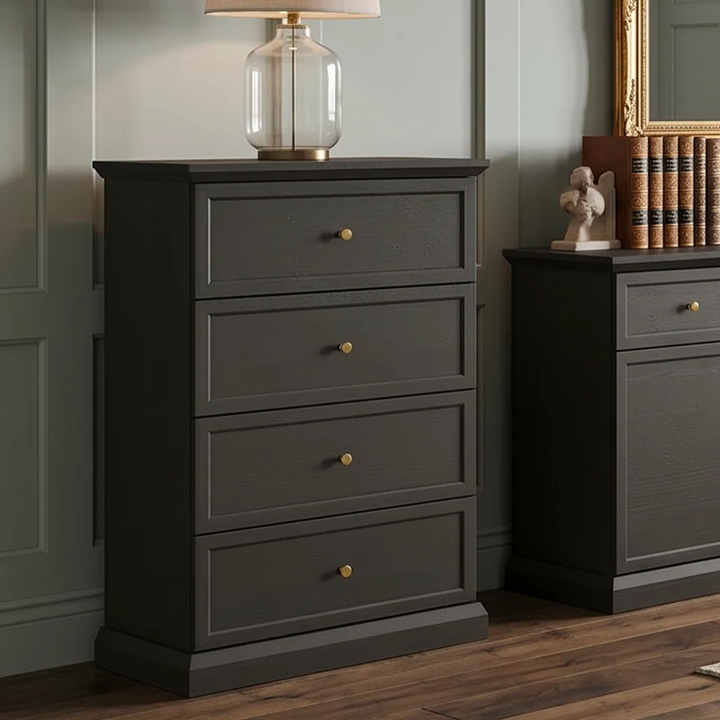 Commode 4 tiroirs Toja Bois anthracite
