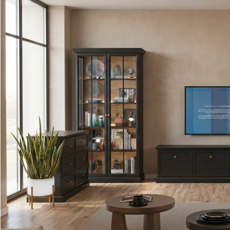 Commode 6 tiroirs Toja Bois anthracite