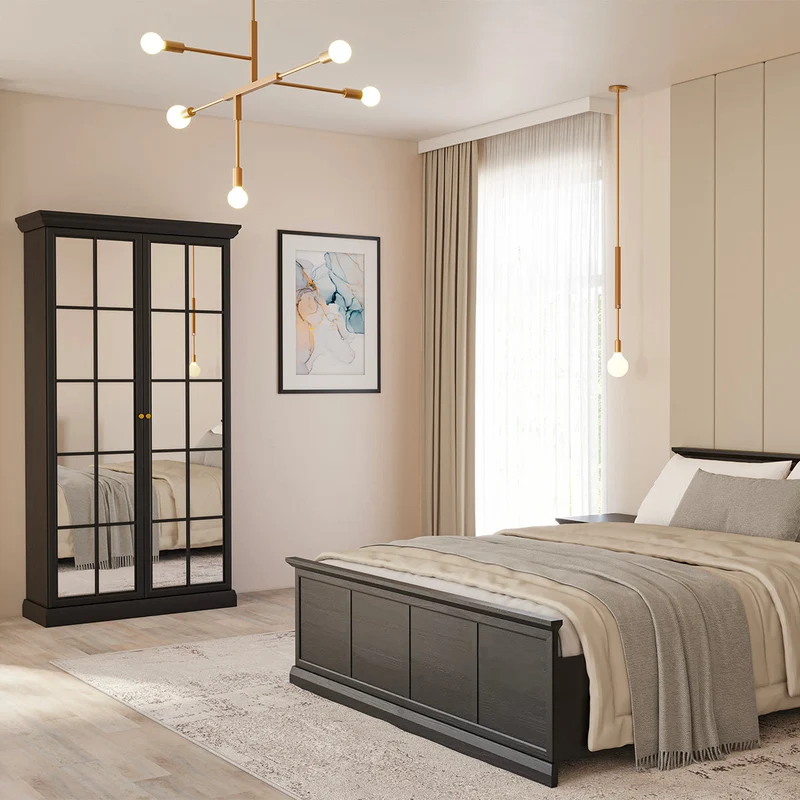 Armoire 2 portes Toja Bois anthracite