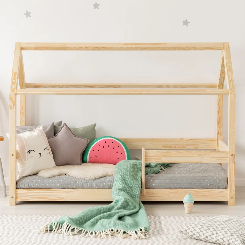 Lit cabane 70x140 sommier inclus Ilona Bois