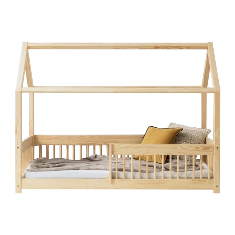 Lit cabane 70x140 sommier inclus Maéva Bois