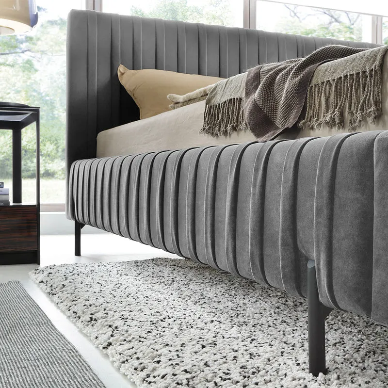 Lit coffre 180x200 sommier inclus Ori Gris foncé