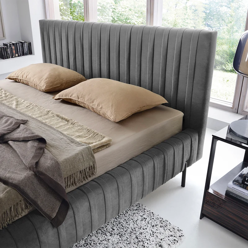 Lit coffre 160x200 sommier inclus Ori Gris foncé