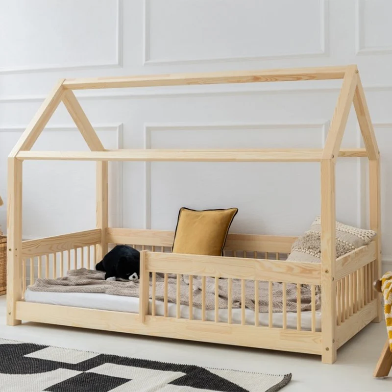 Lit cabane 90x200 sommier inclus Maéva Bois