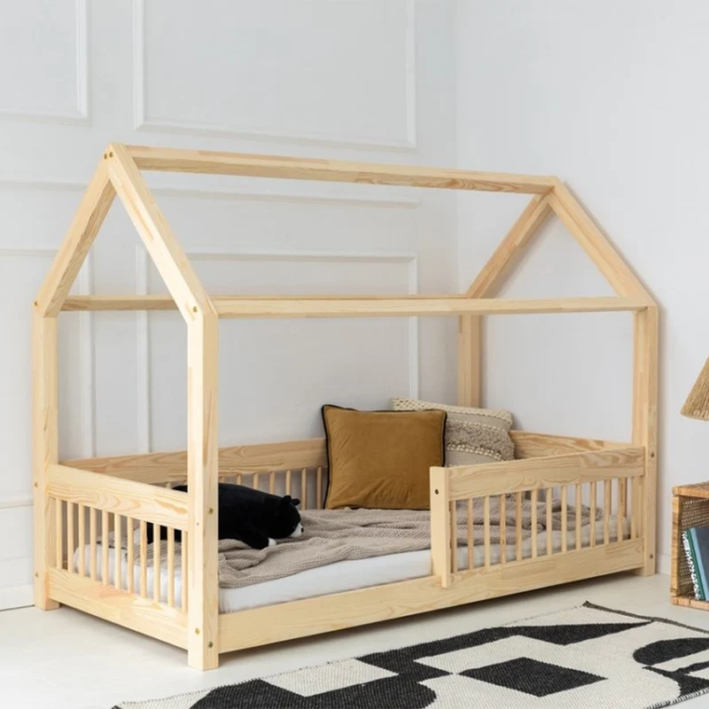 Lit cabane 90x200 sommier inclus Maéva Bois