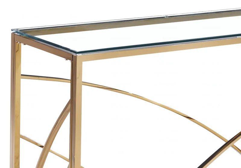 Console dorée verre trempé - Stely