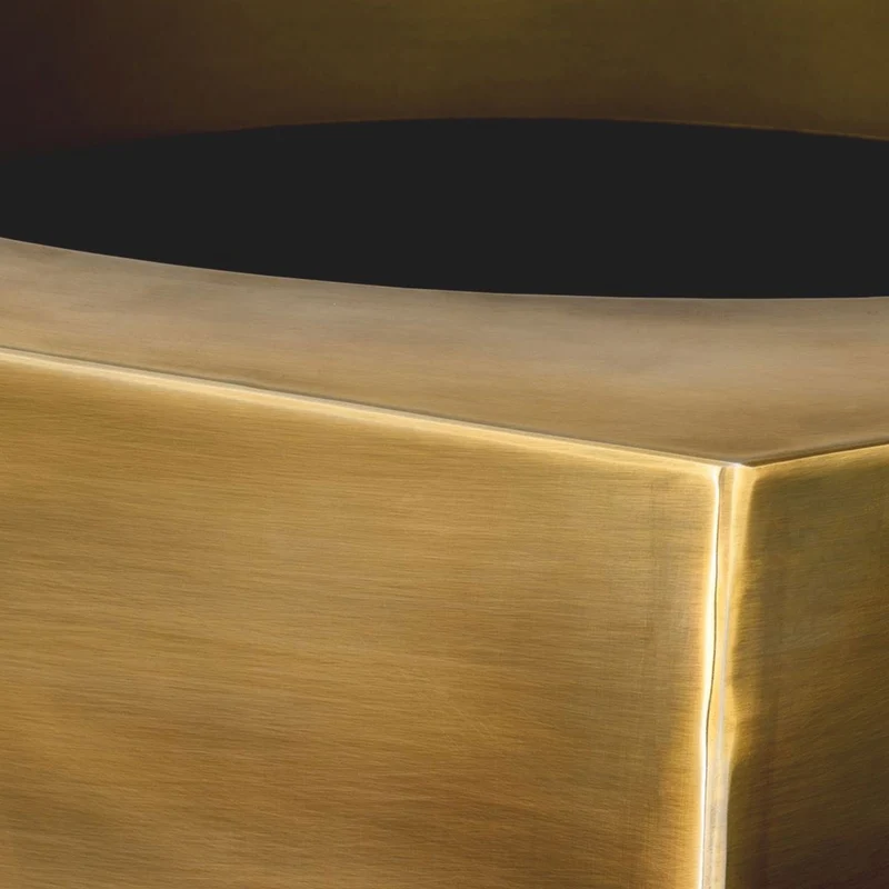 Casa Padrino Luxus Edelstahl Blumentopf Vintage Messing H. 100,5 cm - Sechseckiger Pflanzentopf