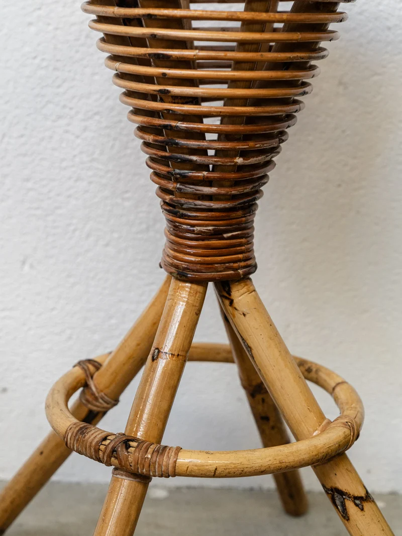 Gaston, la paire de tabourets de bar en rotin N°173