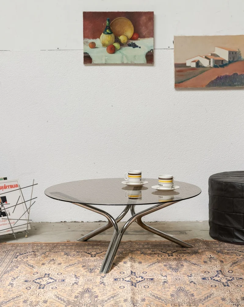 Donna, la table basse en verre fumé N°978