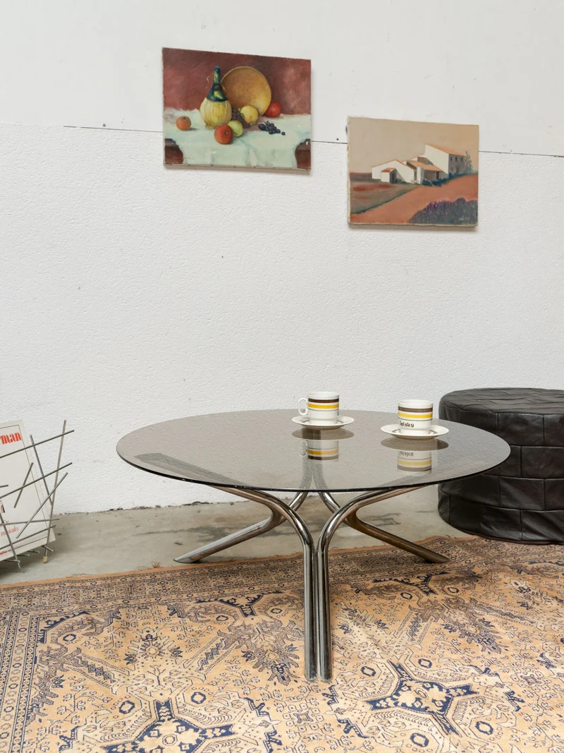 Donna, la table basse en verre fumé N°978